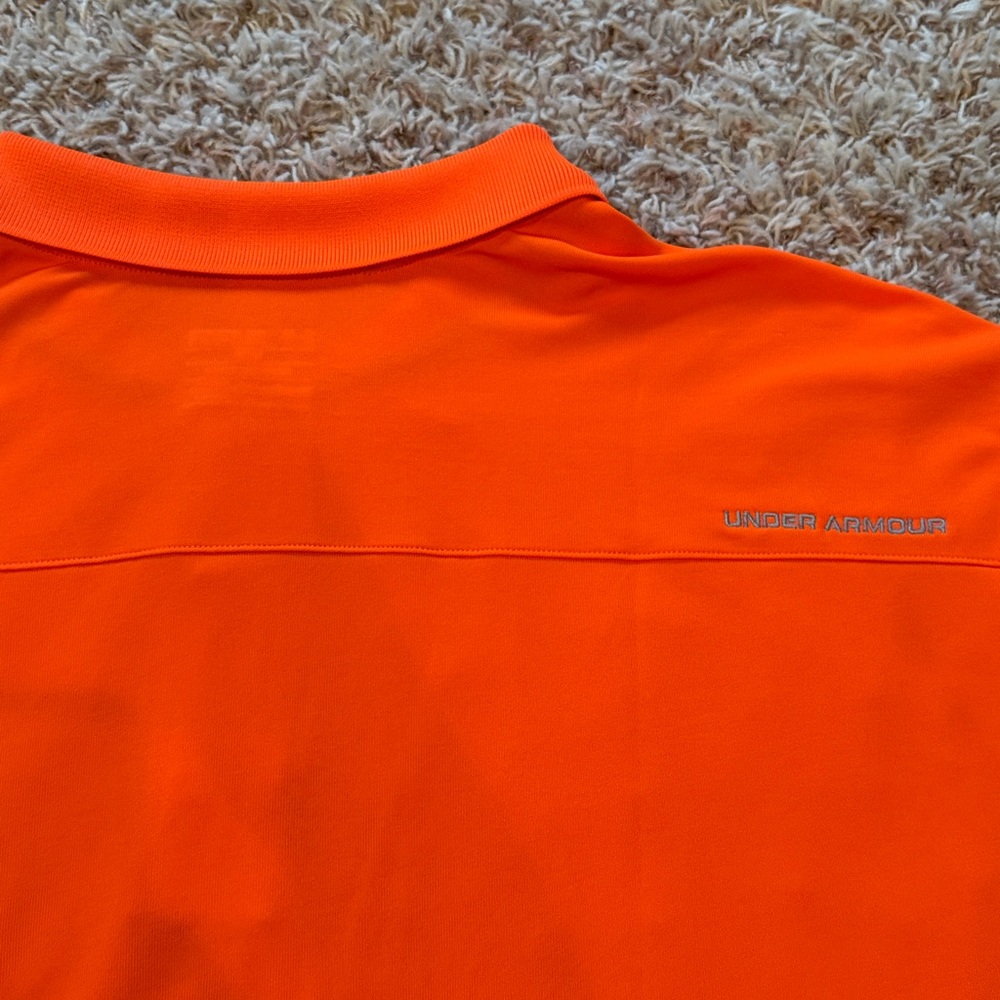 Under Armour Men's Bright Orange Polo - Picture 4 of 4
